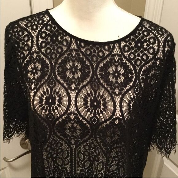 Loft size med black lace top with bow - Picture 2 of 6